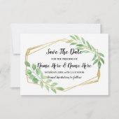 Enregistrer La Date Rustic Gold Frame Invitation L (Devant)