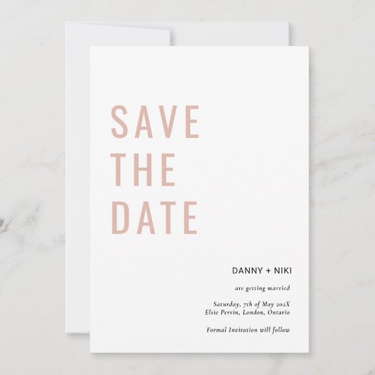 Enregistrer la date Simple Minimalist Invitation (Devant)