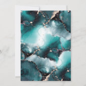 Enregistrer la date turquoise vert inky Invitation (Dos)