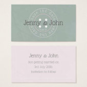 Enregistrer la date vert et rose bouton carte à co (Devant & derrière)