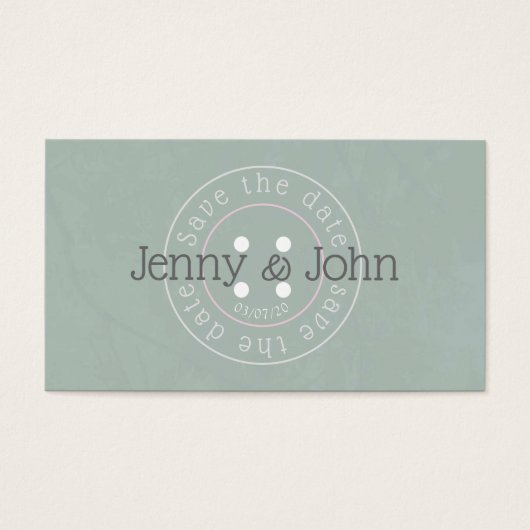 Enregistrer la date vert et rose bouton carte à co (Devant)