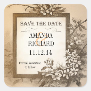 enregistrer la date vintage autocollants