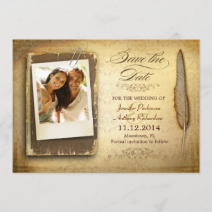 enregistrer la date vintage des invitations photo
