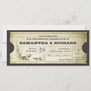 enregistrer la date vintage invitation de typograp