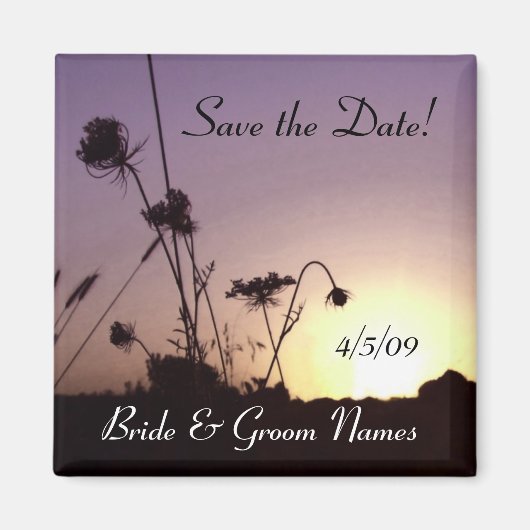 Enregistrer la date Wild Flowers Sunset Magnet (Devant)