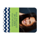Enregistrer la photo Date Anniversaire Magnet Blue (Horizontal)