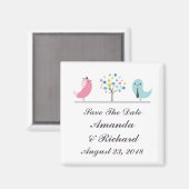 Enregistrer le aimant Date Mariée et Oiseaux de ch (Recto/Verso)