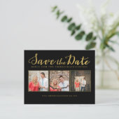 Enregistrer le Carte photo de script d'or noir Dat (Debout devant)