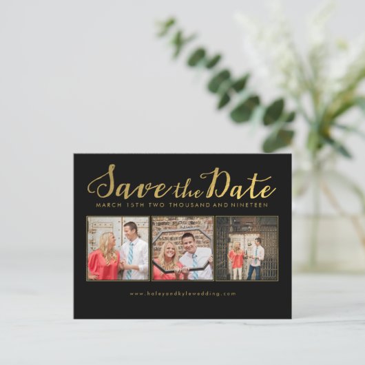 Enregistrer le Carte photo de script d'or noir Dat (Debout devant)