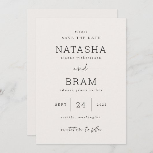 Enregistrer Le Carte photo Mariage Date Annonce (Devant / Derrière)