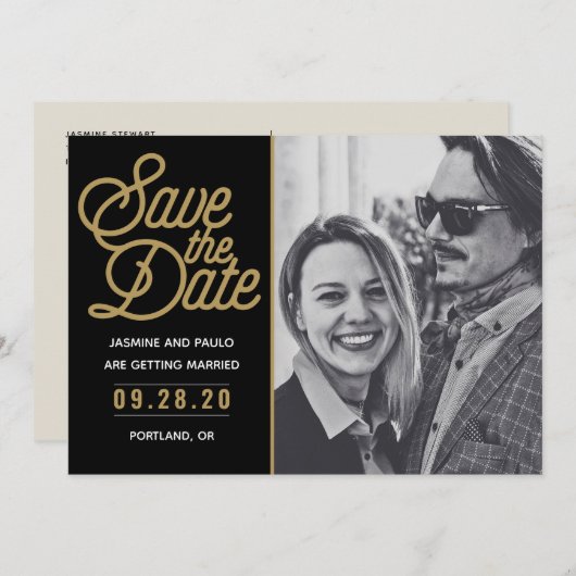 Enregistrer Le Carte photo Mariage De Script Moder (Devant / Derrière)
