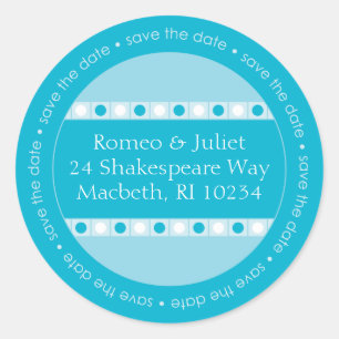 Enregistrer le Étiquette de adresse de date - Blue