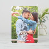 Enregistrer le Faire-part d'autocollant photo Date (Debout devant)