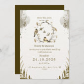 Enregistrer le Faire-part de mariage d'aquarelle d (Devant / Derrière)