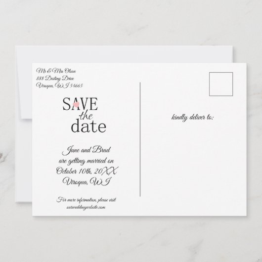 Enregistrer le Faire-part de mariage Date (Dos)