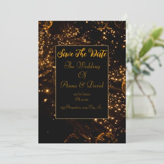 Enregistrer Le Faire-part de mariage Date (Debout devant)