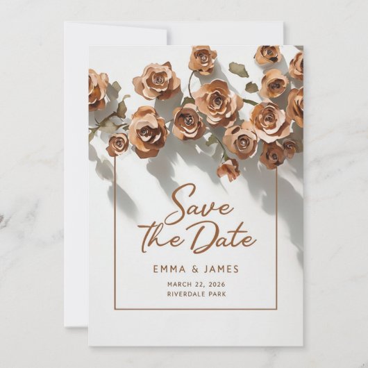 Enregistrer Le Faire-part de mariage Date Flower (Devant)