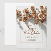 Enregistrer Le Faire-part de mariage Date Flower (Devant / Derrière)