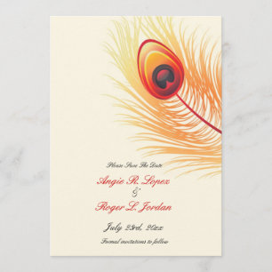 Enregistrer Le Faire-part de mariage Date Peacock