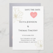 Enregistrer le Faire-part de mariage de date, Flor (Devant / Derrière)