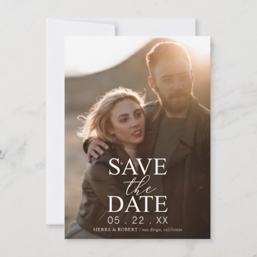 Enregistrer le Faire-part de Mariage de texte blan (Devant)