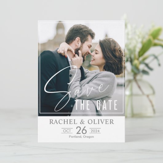 Enregistrer le Faire-part de mariage vintage Date (Debout devant)