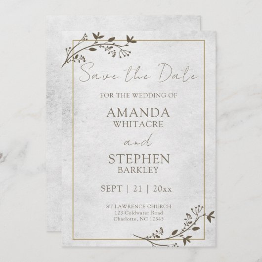 Enregistrer le Faire-part Mariage de date (Devant / Derrière)