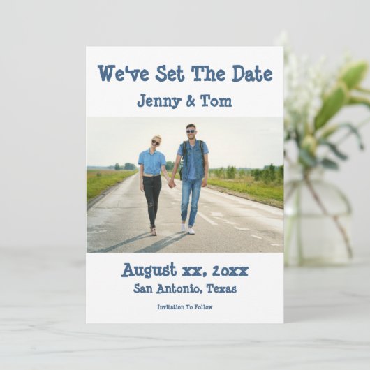 Enregistrer le Faire-part Mariage photo Date Décon (Debout devant)