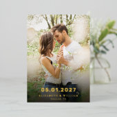 Enregistrer le Faire-part photo Mariage Date Gold (Debout devant)