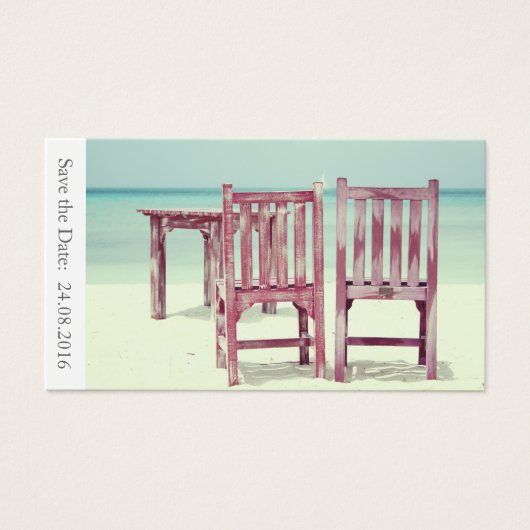 Enregistrer le mariage Date Beach - Carte de visit (Devant)