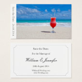 Enregistrer le mariage Date Beach - Carte de visit (Devant & derrière)