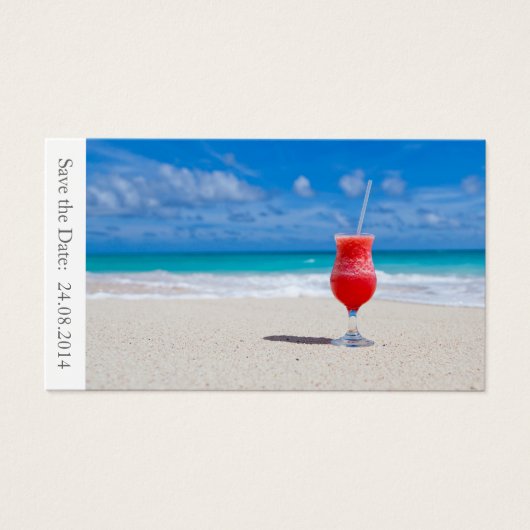 Enregistrer le mariage Date Beach - Carte de visit (Devant)