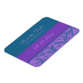Enregistrer le Mariage de date Magnet Plum Turquoi (Côté Gauche)