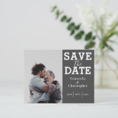 Enregistrer le Mariage Modèle photo gris et blanc  (Debout devant)