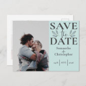 Enregistrer le Mariage Modèle photo vert Date Sage (Devant / Derrière)