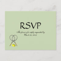 Enregistrer le menu Date Tennis RSVP carte postale