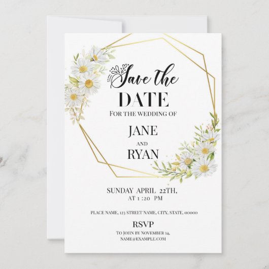 Enregistrer Le Modèle Date Invitation (Devant)