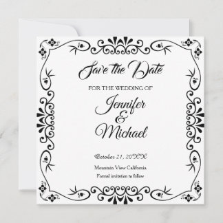 Enregistrer le modèle floral Mariage date