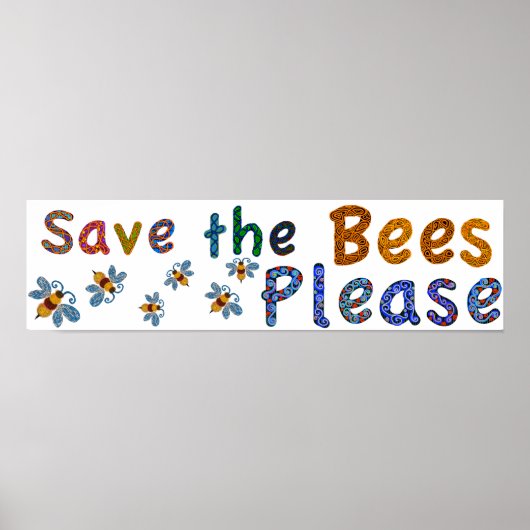 Enregistrer les abeilles S'il vous plaît poster en (Devant)