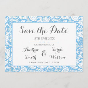 Enregistrer les cartes de date, Blue Lace Design