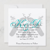 Enregistrer les cartes de dates Peacocks Monogram  (Dos)