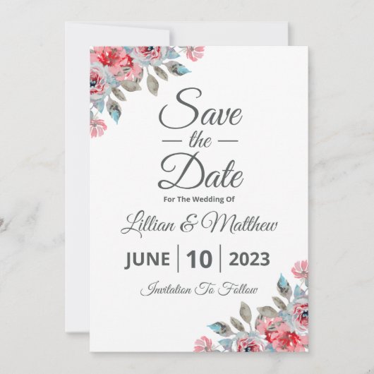 Enregistrer Les Cartes D'Invitation Date (Devant)