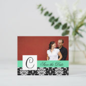 Enregistrer les cartes Mariage damassé Monogram Da (Debout devant)