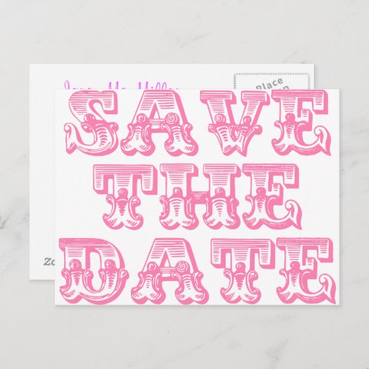 Enregistrer les cartes postales Date en rose (Devant / Derrière)