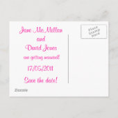 Enregistrer les cartes postales Date en rose chaud (Dos)