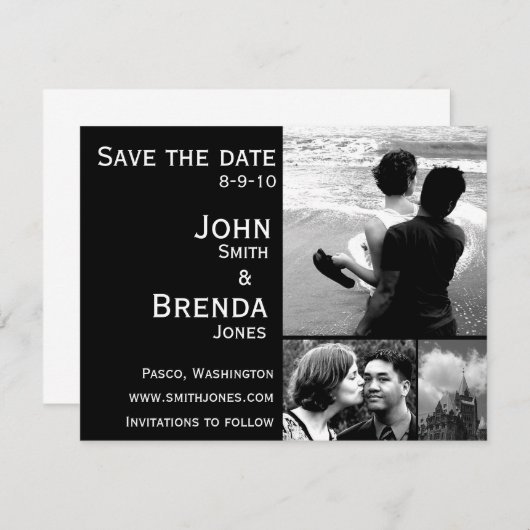 Enregistrer les dates personnalisables Invitations (Devant / Derrière)