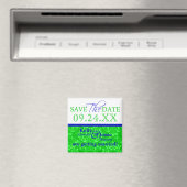 Enregistrer les dates Vert Damas Design Aimant Ble (In Situ (Lave-vaisselle))