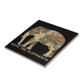 Enregistrer les éléphants Carreaux de photo en cér (Côté)