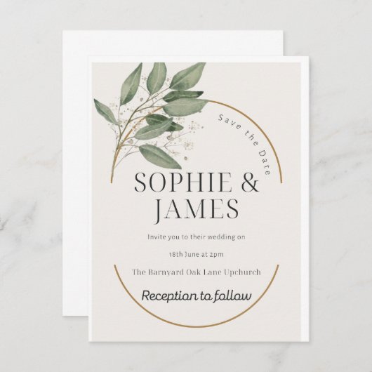 Enregistrer les invitations de mariage de date (Devant / Derrière)