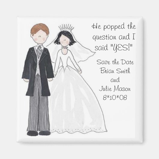 Enregistrer les Magnets Mariage date (Devant)